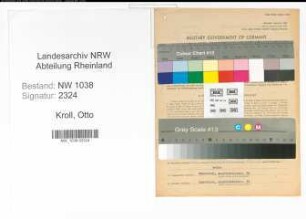 Entnazifizierung Otto Kroll , geb. 30.07.1892 (Bahnbeamter)