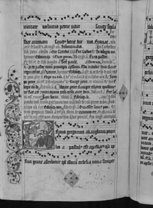 Antiphonarium (Benediktinerhandschrift) — Initiale B (eatus Gregorius), darin eine Gregorsmesse, Folio 240verso