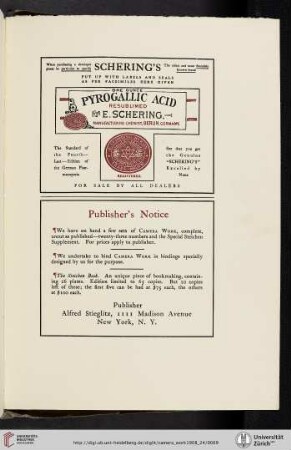 Alfred Stieglitz [Publisher’s Notice]