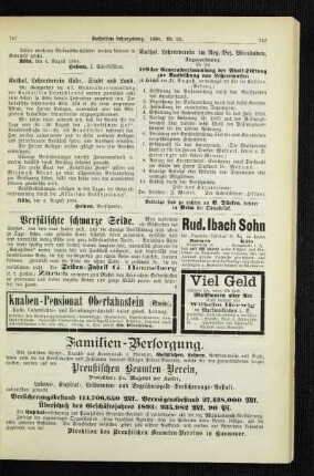 Kathol. Lehrerverein im Reg.-Bez. Wiesbaden : Tagesordnung für die 1894er Generalversammlung der Adolf-Stiftung zur Ausbildung von Lehrerwaisen zu Höchst am 21. August
