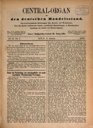 Central-Organ für den deutschen Handelsstand, 2. 1863