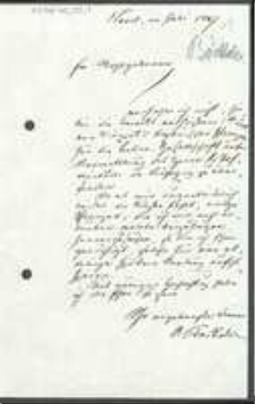 Brief von Johann Otto Böckeler an Unbekannt