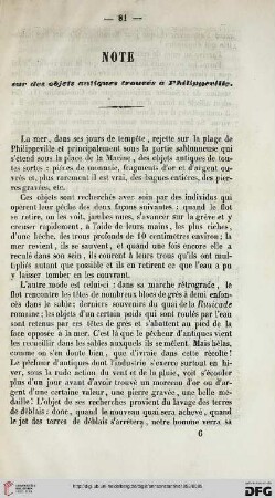 1: Note sur des objets antiques trouvés à Philippeville