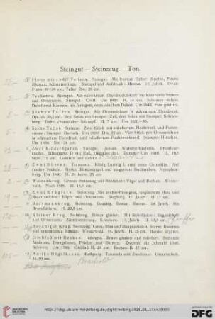 Steingut – Steinzeug – Ton (Nr. 1-15)