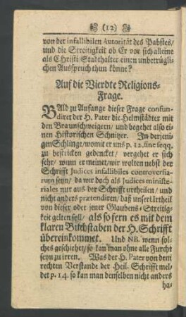 Auf die Vierdte Religions-Frage