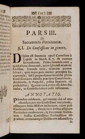 95-189, Pars III. De Sacrameno Poenitentiae.