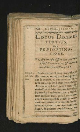 Locus Decimus Tertius. De Praedestinatione.