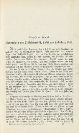 Vierzehntes Capitel. Wunderhorn und Trösteinsamkeit, Cassel und Heidelberg 1808