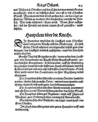 Hauptleut vber die Knecht.