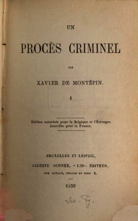 Un procès criminel, 1