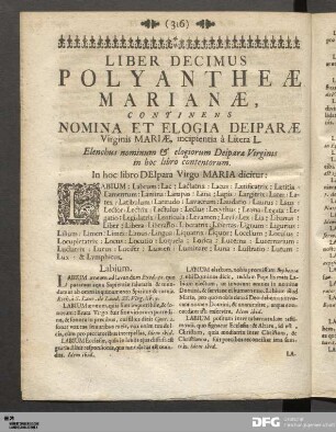 Liber Decimus [Litera L].