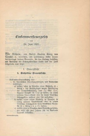Erster Teil. Steuerpflicht. Einkommen. Steuererklärung.