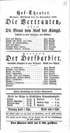 Die Vertrauten, oder: Die Braut vom Rock des Königs