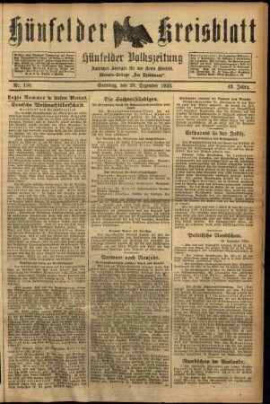 Ausgabe vom Samstag, den 29. Dezember 1923.