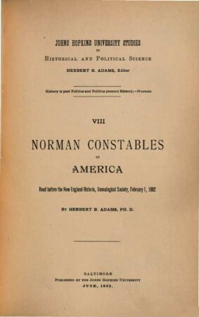Norman constables in America