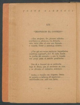 XIX - "Desprecio el consejo"