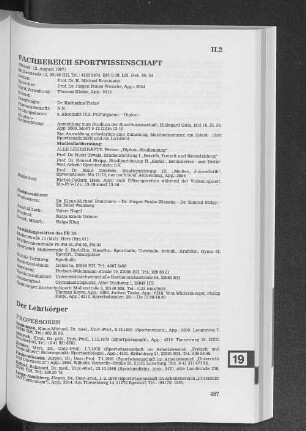 Fachbereich Sportwissenschaft