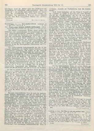 285-286 [Rezension] Snethlage, J. L., Proeve eener Kritische Godsdienstphilosophie