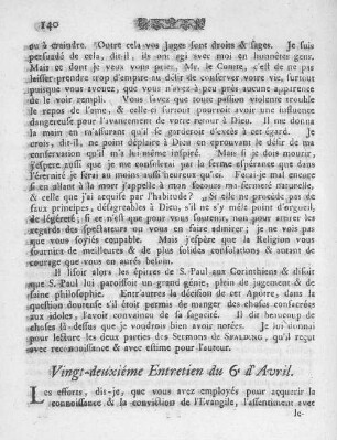 Vingt-deuxiéme Entretien du 6e d'Avril.