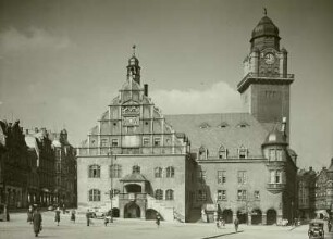 Plauen im Vogtland, Altes und Neues Rathaus, Ansicht von Südosten