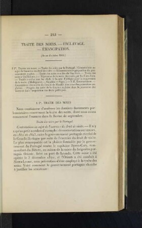 Traite des noirs. - Esclavage. - Emancipation.