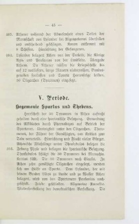V. Periode. Hegemonie Spartas und Thebens