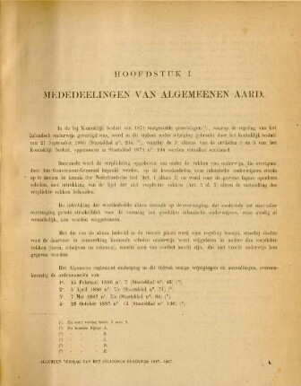 Hoofdstuk I. Mededeelingen van algemeenen aard.