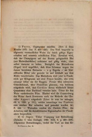 Mykologische Berichte : Übersicht der neuesten Arbeiten auf dem Gebiete der Pilzkunde, [2]: [Für] 1870