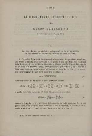 Le coordinate geodetiche ortogonali e le geografiche sulla sfera e sull'ellissoide di rotazione (continuazione, vedi pag. 152).