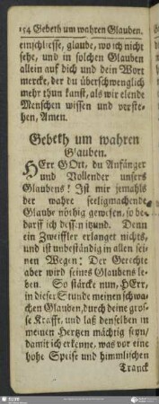 Gebeth um wahren Glauben