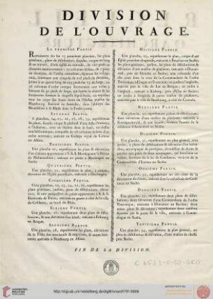 Division de l'ouvrage