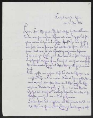 Brief von Herbert Eulenberg an Margarete Hauptmann