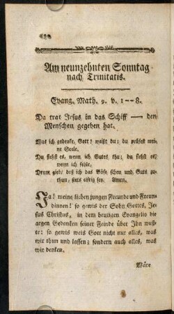 690-700, Am neunzehnten Sonntag nach Trinitatis.