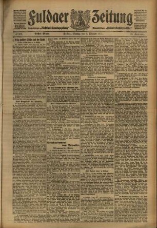 Erste Ausgabe vom Montag, den 02. Oktober 1911.