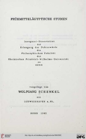 Frühmittelägyptische Studien