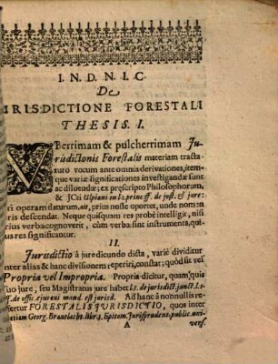 De jurisdictione [iurisdictione] forestali exercitationem