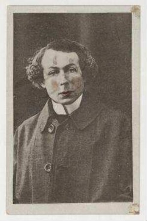 Johannes Baader und Raoul Hausmann an „Dr. Fritz“ Friedländer. Berlin. Unfrankierte Sturm-Postkarte mit dem Porträt von Salomo Friedlaender / Mynona