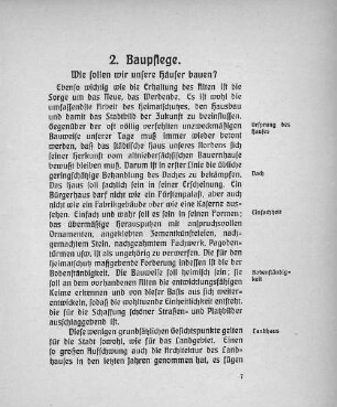 2. Baupflege.
