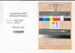 Entnazifizierung Karl Muench , geb. 01.02.1898 (Lehrer)