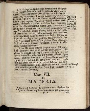 Cap. VII. De Materia