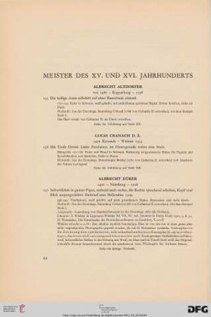 Meister des XV. und XVI. Jahrhunderts (Nr. 135-142)