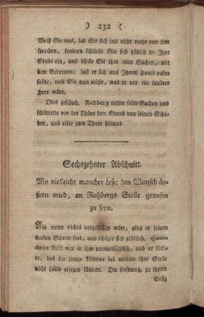Sechzehnter Abschnitt. Wo vielleicht mancher Leser den Wunsch äußern wird, an Ruhbergs Stelle gewesen zu seyn.