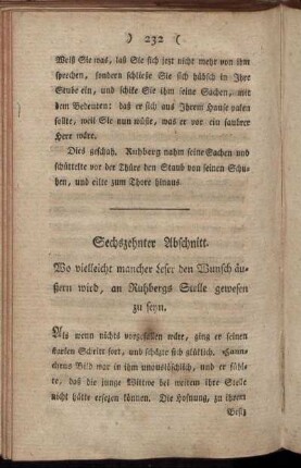Sechzehnter Abschnitt. Wo vielleicht mancher Leser den Wunsch äußern wird, an Ruhbergs Stelle gewesen zu seyn.