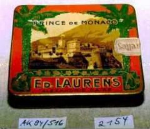 Blechdose für 20 Stück Zigaretten "'PRINCE DE MONACO' ED. LAURENS ALEXANDRIE - CAIRE"