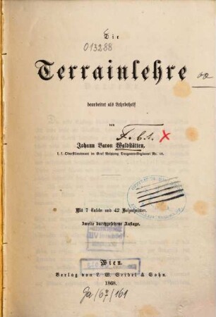 Die Terrainlehre : mit 7 Tafeln und 42 Holzschnitten