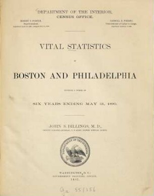 Vital statistics of Boston and Philadelphia, 1890 (1895)