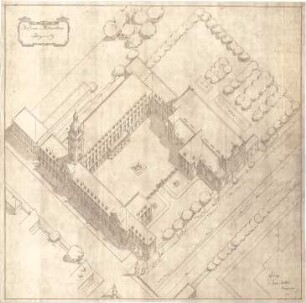 Fischer, Theodor; Bayreuth (Bayern); Rathaus (Umbau Infanteriekaserne) und Saalbau - Vogelperspektive