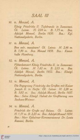Saal III (Nr. 90 - 104)