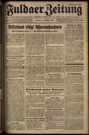 Ausgabe vom Freitag, den 11. Oktober 1935.
