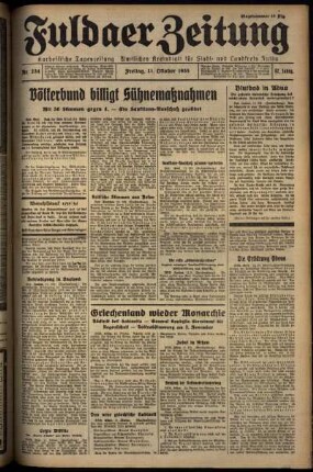 Ausgabe vom Freitag, den 11. Oktober 1935.